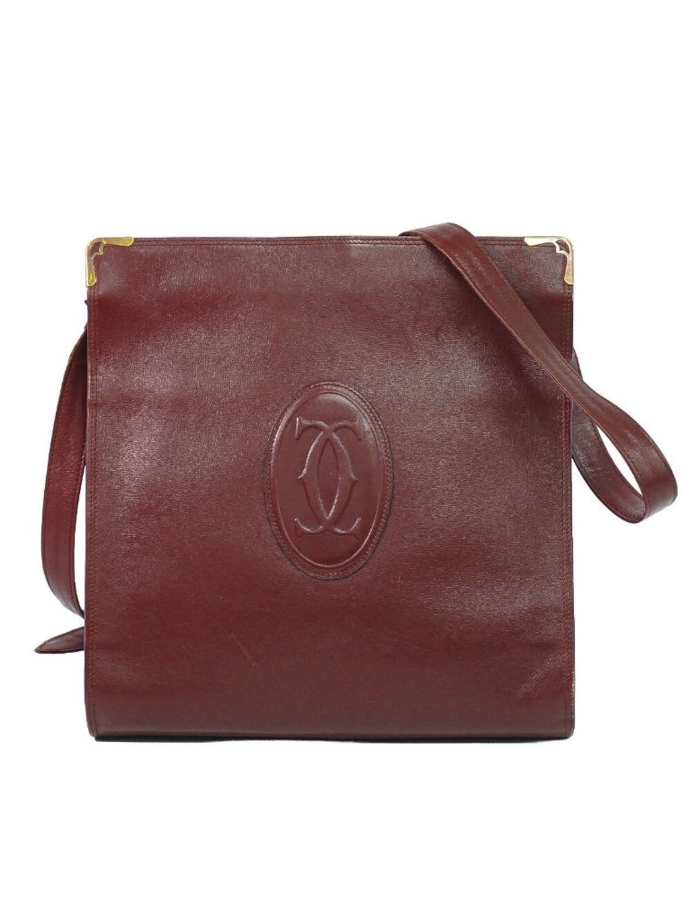 Cartier Must Line Shoulder Bag Leather Bordeaux - Picture 1 of 9
